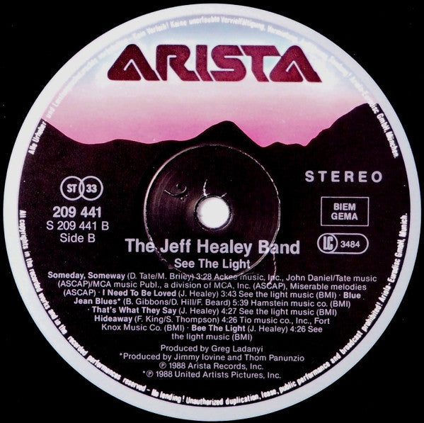 The Jeff Healey Band : See The Light (LP, Album)