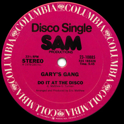 Gary's Gang : Keep On Dancin' / Do It At The Disco (12", Single)