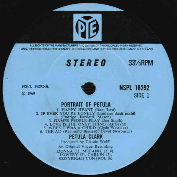 Petula Clark : Portrait Of Petula (LP, Album)