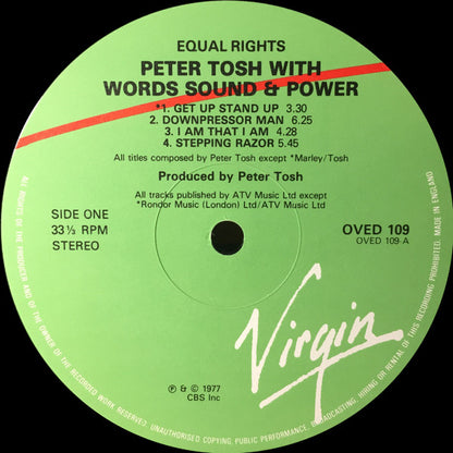 Peter Tosh With Word, Sound And Power : Equal Rights (LP, Album)