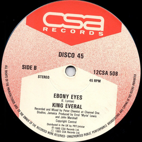 Pad Anthony / King Everald : Carrot And Onion / Ebony Eyes (12")