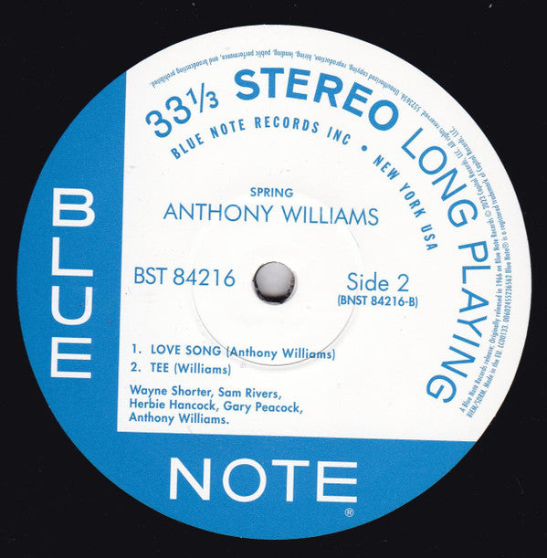 Anthony Williams : Spring (LP, Album, RE, 180)