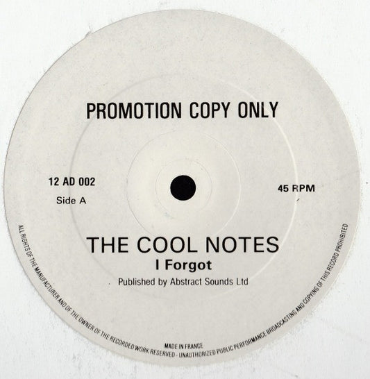 The Cool Notes : I Forgot (12", Promo)