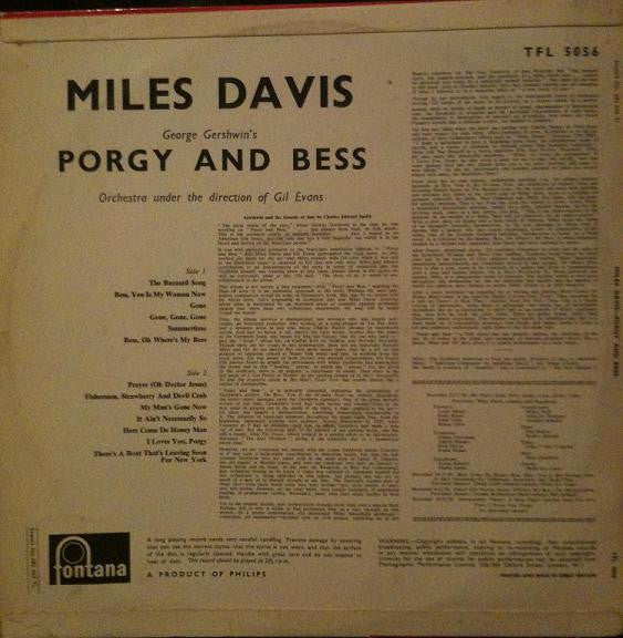 Miles Davis : Porgy And Bess (LP, Album, Mono)