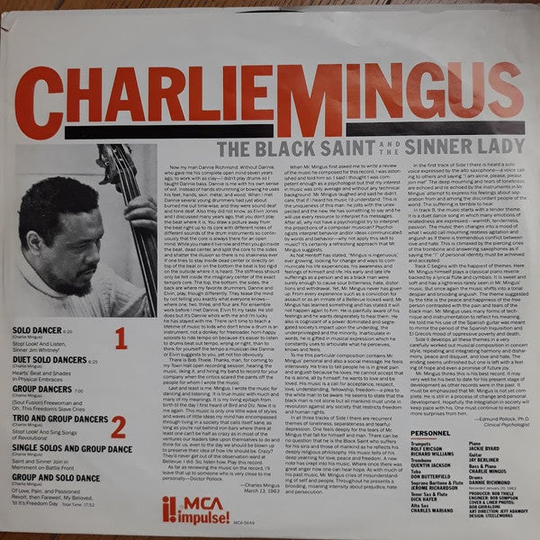 Charlie Mingus* : The Black Saint And The Sinner Lady (LP, Album, RE, RM)