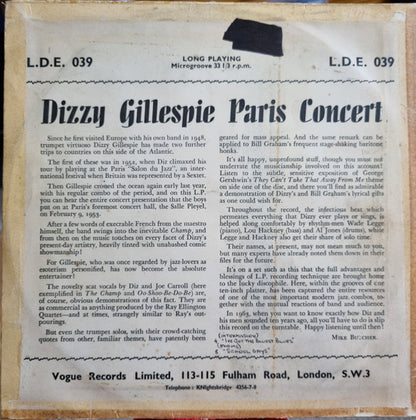 Dizzy Gillespie And His Orchestra : The Fabulous Dizzy Gillespie Pleyel Jazz Concert Vol. 2  (10")