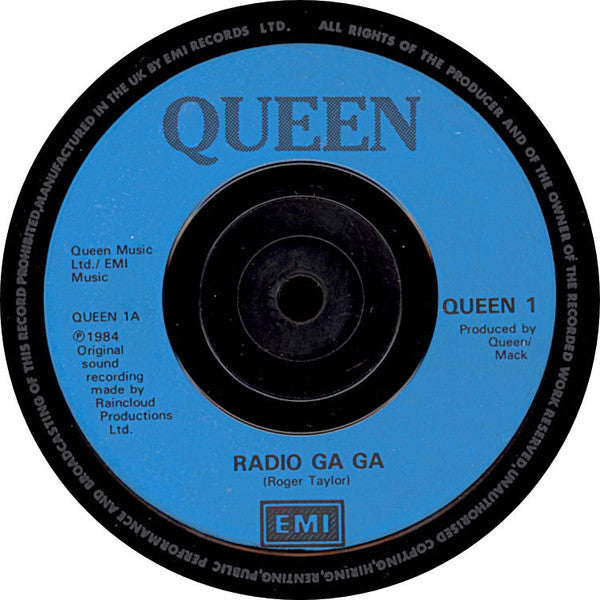 Queen : Radio Ga Ga (7", Single, Blu)