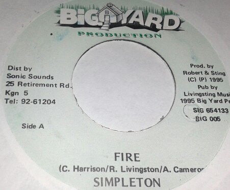 Simpleton : Fire (7")