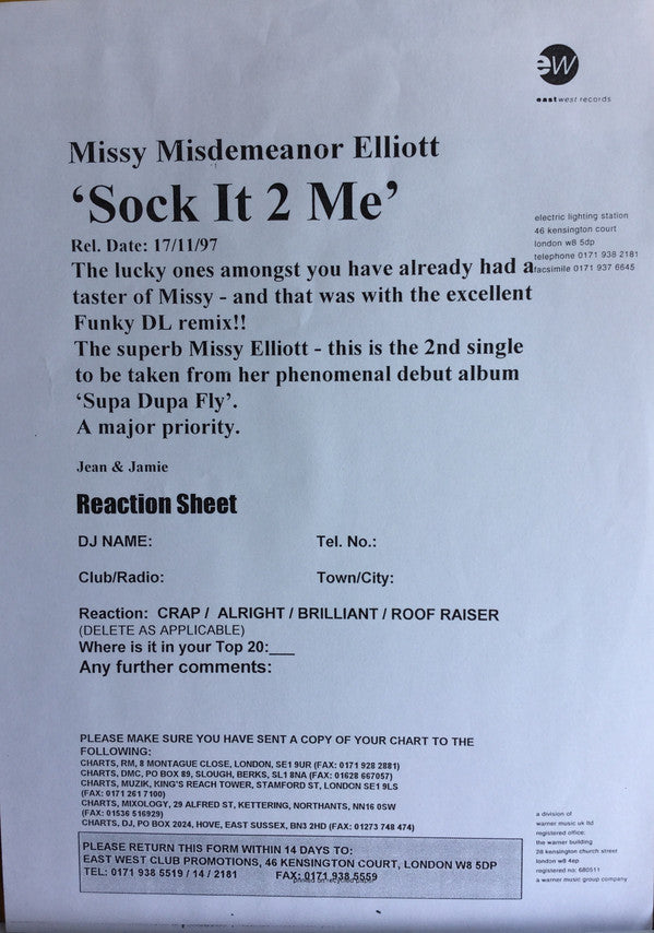 Missy Elliott : Sock It 2 Me (12", Promo)