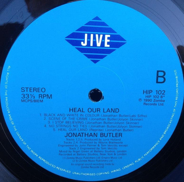 Jonathan Butler : Heal Our Land (LP, Album)