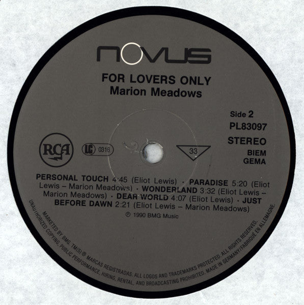 Marion Meadows : For Lovers Only (LP, Album)