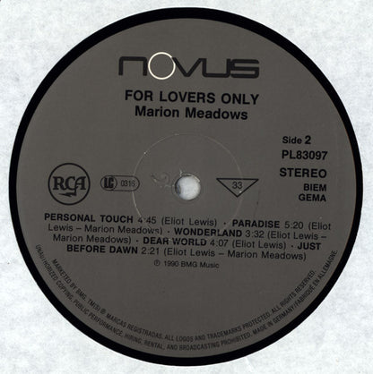 Marion Meadows : For Lovers Only (LP, Album)