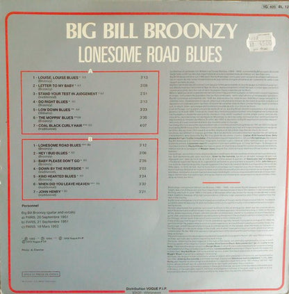 Big Bill Broonzy : Lonesome Road Blues (LP, Album)