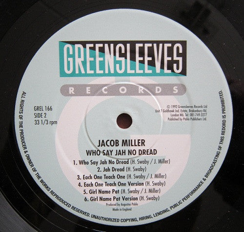 Jacob Miller : Who Say Jah No Dread (The Classic Augustus Pablo Sessions 1974-75)  (LP, Comp)