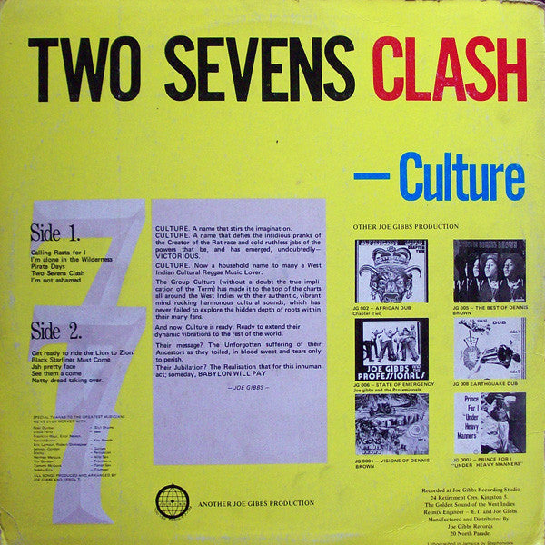 Culture : Two Sevens Clash (LP, Album)