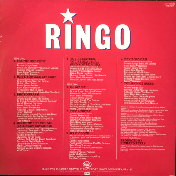 Ringo Starr : Ringo (LP, Album, RE)