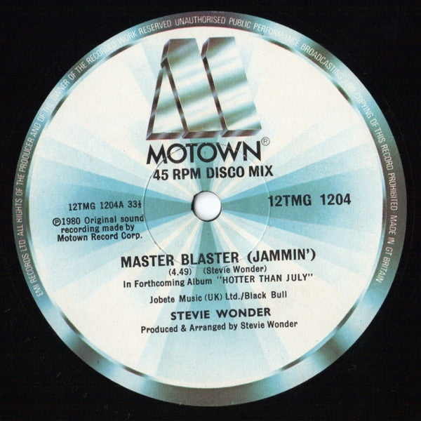 Stevie Wonder : Master Blaster (Jammin') (12", Single)