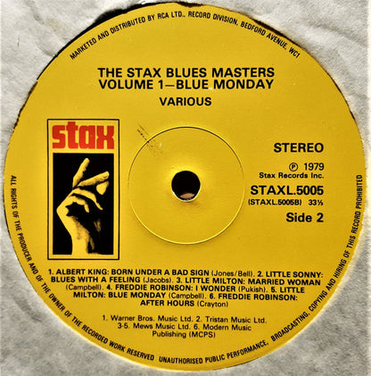 Various : Blue Monday - The Stax Blues Masters Volume One (LP, Comp, RE)