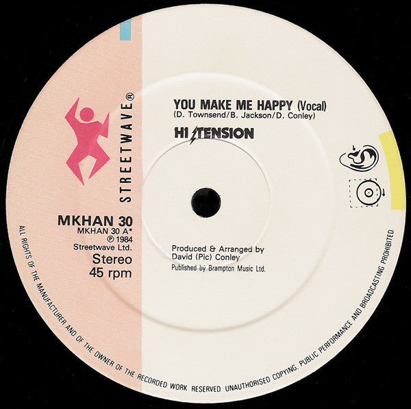 Hi-Tension : You Make Me Happy (12", Single)