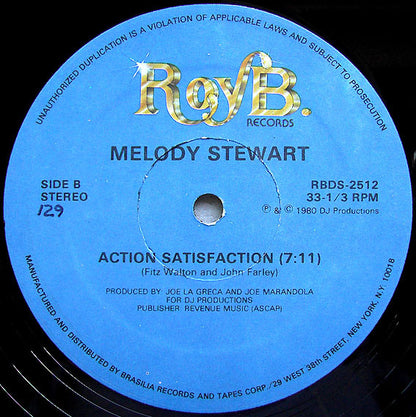 Melody Stewart : Get Down, Get Down / Action Satisfaction (12")