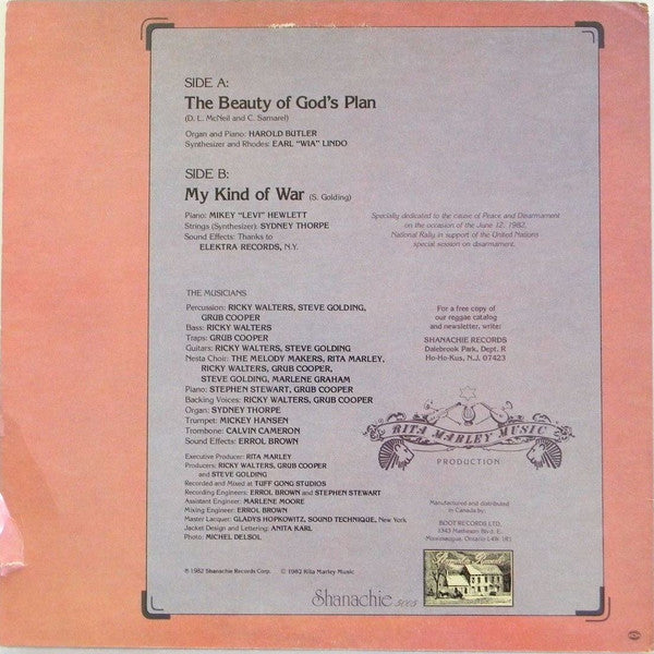 Rita Marley : The Beauty Of God's Plan / My Kind Of War (12", EP, Single)