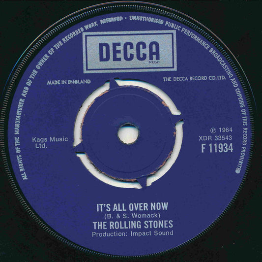 The Rolling Stones : It's All Over Now (7", Single, Ste)