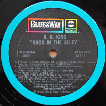 B.B. King : Back In The Alley (The Classic Blues Of B.B.King) (LP, Comp, Ter)