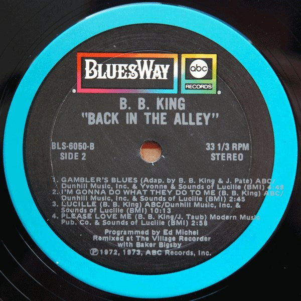 B.B. King : Back In The Alley (The Classic Blues Of B.B.King) (LP, Comp, Ter)