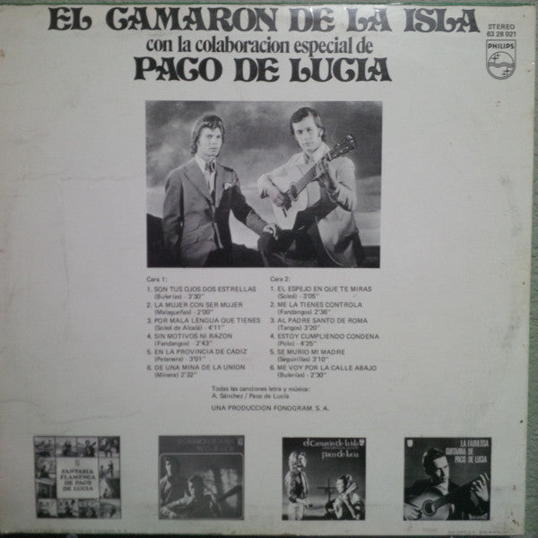 El Camarón De La Isla Con La Colaboración Especial De Paco De Lucía : Son Tus Ojos Dos Estrellas (LP, Album)