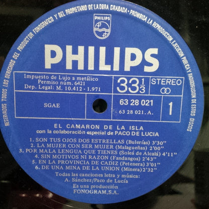 El Camarón De La Isla Con La Colaboración Especial De Paco De Lucía : Son Tus Ojos Dos Estrellas (LP, Album)