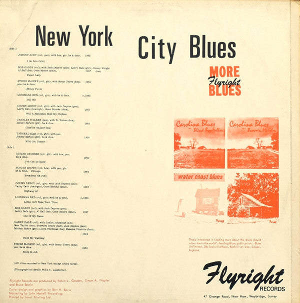 Various : New York City Blues (LP, Comp)