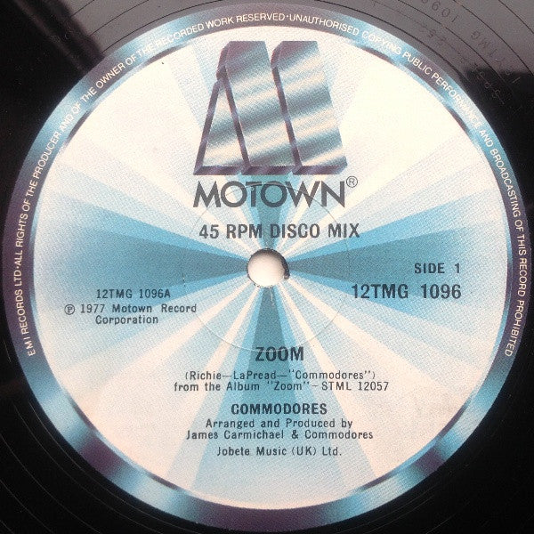 Commodores : Zoom (12", Single)