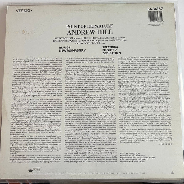 Andrew Hill : Point Of Departure (LP, Album)