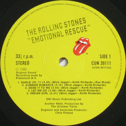 The Rolling Stones : Emotional Rescue (LP, Album, Wit)