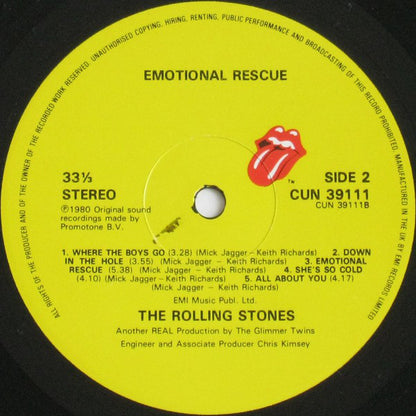 The Rolling Stones : Emotional Rescue (LP, Album, Wit)