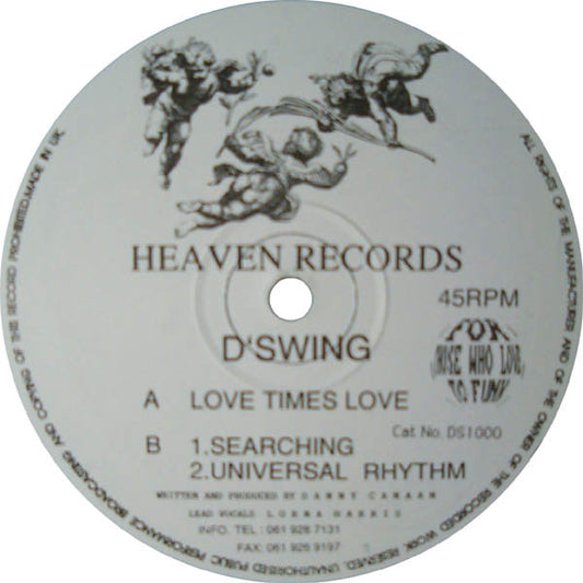 D'Swing : Love Times Love / Searching / Universal Rhythm (12")