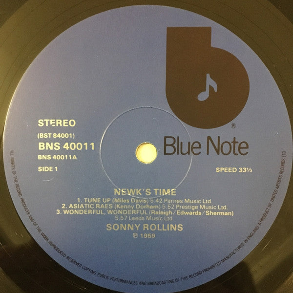 Sonny Rollins : Newk's Time (LP, Album, RE)