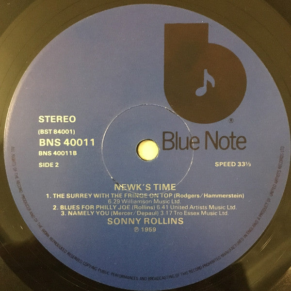 Sonny Rollins : Newk's Time (LP, Album, RE)