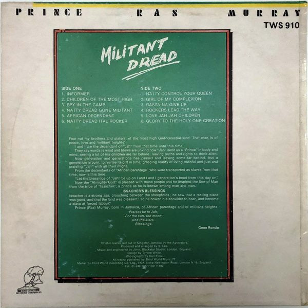 Prince Ras Murray : Militant Dread (LP, Album)