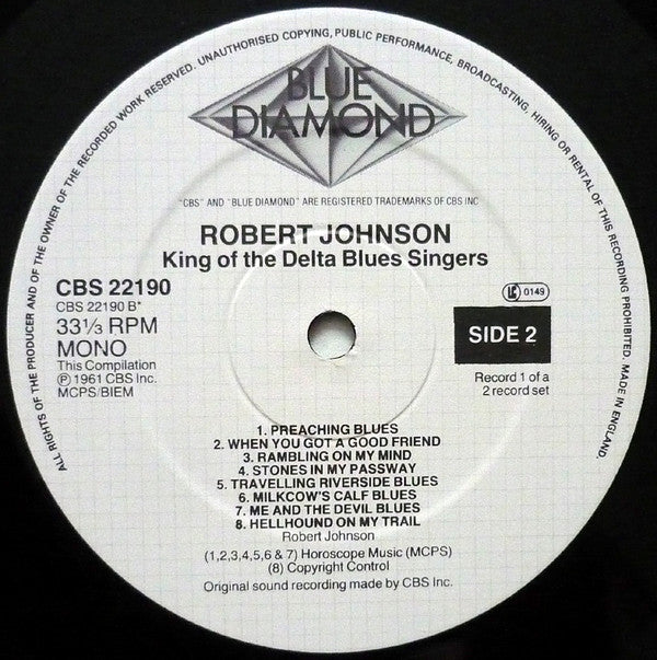 Robert Johnson : King Of The Delta Blues Singers Volumes 1 & 2 (2xLP, Comp, Mono)