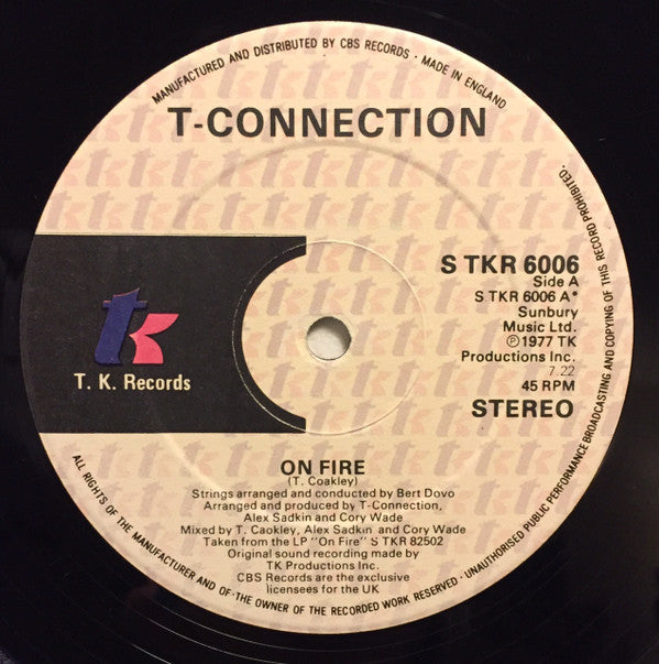 T-Connection : On Fire (12", Single, Ltd)