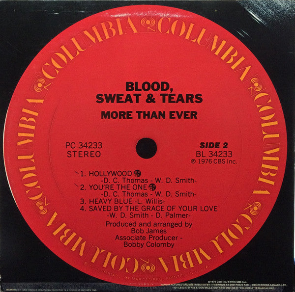 Blood, Sweat And Tears : More Than Ever (LP, Album)