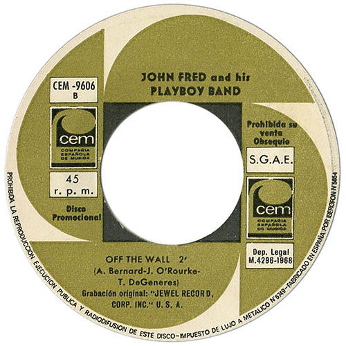 John Fred & His Playboy Band : Off The Wall (7", Single, Promo)