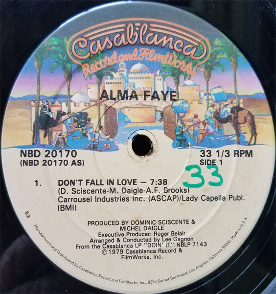 Alma Faye : Don't Fall In Love (12")