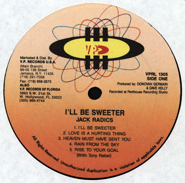 Jack Radics : I'll Be Sweeter (LP, Album)