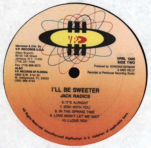 Jack Radics : I'll Be Sweeter (LP, Album)