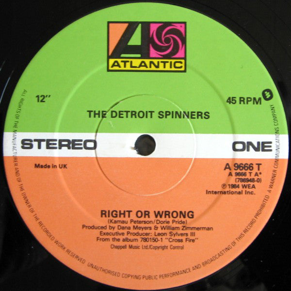 Spinners : Right Or Wrong / I'll Be Around (12", Single)