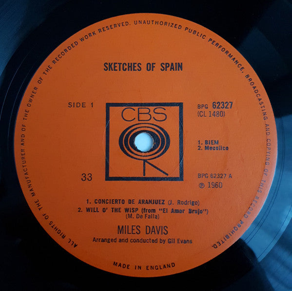 Miles Davis : Sketches Of Spain (LP, Album, Mono, RE)