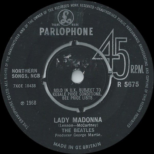 The Beatles : Lady Madonna (7", Single, 4 P)