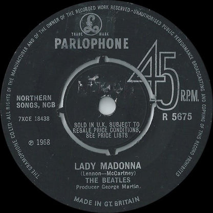 The Beatles : Lady Madonna (7", Single, 4 P)